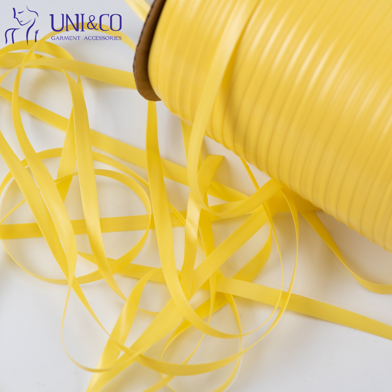 High Elasticity Yellow 6mm TPU Ear Loop Silicone Mobilon Webbing For Face Mask